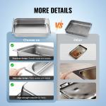 6 Pack Hotel Pans, Full Size Anti-Jam Steam Pan, 0.8mm Thick Stainless Steel Restaurant Steam Table Pan, 4-Inch Deep Commercial Table Pan, Catering Storage Food Pan, For Industrial  Scientific