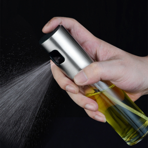 Stainless Steel Grill Kitchen Cooking Oil Spray Bottle With Scale