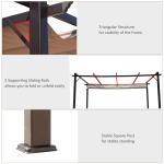 10' X 13' Aluminum Patio Pergola With Retractable Pergola Canopy, Backyard Shade Shelter For Porch, Outdoor Party, Garden, Grill Gazebo, Brown