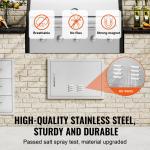 Grill-Zugangstür, 610 X 432 Mm, Einzelne Außenküchentür, Flächenbündig Montierte Edelstahltür, Vertikale Wandtür Mit Griff Und Lüftungsschlitzen, Für Grillinsel, Grillstation, Außenschrank