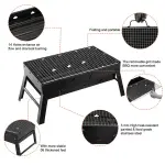 Foldable Portable BBQ Charcoal Grill Grill Lightweight Smoker Grill For Camping Picnics Garden Grilling