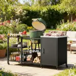 Outdoor Bar Cart Grill Table