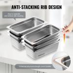 VEVOR 6 Pack Hotel Pans,  Anti-Jam Steam Pan, 0.8mm Thick Stainless Steel Restaurant Steam Table Pan, 4Inch Deep Commercial Table Pan, Catering Storage Food Pan, For Industrial & Scientific