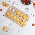 Thick Bakeware Non-stick Coating Shell Cake Mold 12 With Golden Madeleine Mold Biscuit Snack Mold
