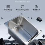 2 Pack Stainless Steam Hotel Pans, 1/2 Size Table Steam Pans With Lids, 6 Inch Deep, Anti Jam Restaurant Supplies Reusable Catering Storage For Home, Party, Restaurant, Hotel, Buffet