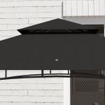 8' x 5' BBQ Grill Gazebo, 2-Tier Outdoor BBQ Gazebo with 2 Side Shelves, Storage Baskets, Ceiling Hook, Dark Gray