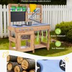 Mud Kitchen, Outdoor Mud Kitchen For Kids, Wood Outdoor Play Kitchens With Stoves, Hooks, Sinks, Planting Shovels, Spatulas, Handle, Cookware Pots And Accessories, Play With Water And Sand