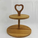 Bamboo Three-layer Cake Inventory Heart Snacks Wooden Tray Kitchen Tools