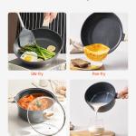 19 Piece Pots And Pans Set Granite Nonstick Kitchen Cookware Induction Black
