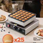 Mini Pfannkuchenmaker Dutch Muffin Waffeleisen Mit 43 Mm Durchmesser, Antihaftbeschichteter Poffertjes-Grill Aus Edelstahl, Elektrischer Mini Pancake Bäcker Für Zuhause Küche Restaurant