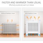 Wooden Radiator Cover Heating Cabinet Modern Home Furniture Grill Style White Painted (Small)