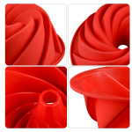 Silicone Round Cake Mold Cyclone Bakeware Large Hollow Spiral Cake Mold DIY Baking Mold