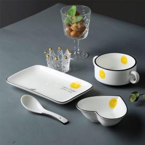 Cute European-Style Dishes Set For One Person Net Red Ins Breakfast Plate Bowl Household Tableware Set Factory Direct Supply
