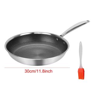 Stainless Steel Induction Geo Hex Frying Pan Non Stick Cooking Cookware 30cm