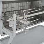 BBQ grill with rotisserie made of iron and stainless steel