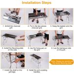 16.7x10x17.7 Inch Portable Charcoal Grill Foldable BBQ Suitcase Grill Rack For Outdoor Camping Picnic Garden BBQ