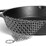 Silver Stainless Steel Cast Iron Cleaner Chainmail Scrubber Home Cookware Clean For Skillets Grill Pans