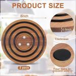 Acacia Mangium Kitchen Round Casserole Large Black Silicone Ring Magnetic Suction Pot Mat