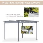 11.5' X 11.5' Outdoor Retractable Pergola Canopy, Metal Patio Shade Shelter For Backyard, Porch Party, Garden, Grill Gazebo, Gray