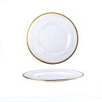 Glass Plate Plating Gilt Rim Dishes And Salad Bowls