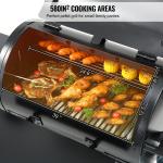 53 Inch Portable Charcoal Grill, Propane Gas Grills With Cover And Cart, Heavy Duty Iron BBQ Grill, Mini Tabletop Smoker For Outdoor Cooking, Barbecue Camping, Picnic, Patio, And Backyard, Black