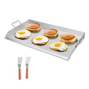 Stainless Steel Griddle, 36x22 Inch Universal Flat Top Rectangular Plate, Gas Grill Griddle For BBQ Grill, Teppanyaki, Portable Family Cookware With Handle, For Camping Tailgating Party