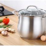 Household 304 Stainless Steel Soup Pot, Extra-high with Double Bottom and Thick Stew Pot Cookware Kitchen Pots Hot Pot 2.5-9L