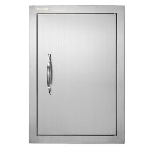 Grill-Zugangstür, 355 X 508 Mm, Einzelne Außenküchentür, Flächenbündig Montierte Edelstahltür, Vertikale Wandtür Mit Griff, Für Grillinsel, Grillstation, Außenschrank