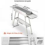Foldable Charcoal Grill, 250 Sq.in. Portable Charcoal Barbecue Grill With Liftable Charcoal Tray & Side Tables, Brushed Stainless Steel BBQ Cooking Grills For Outdoor Camping Back Yard Parties