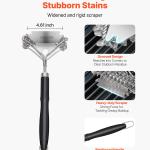 Grill Brush And Scraper, BBQ Brush For Outdoor Grills, Stainless Steel Woven Wire, Bristle Free Barbecue Brushes For Porcelain, Charcoal, Grate Cleaner Grill Accessories, 17 In