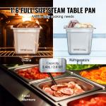 6 Pack Hotel Pans, Size Anti-Jam Steam Pan, 0.8mm Thick Stainless Steel Restaurant Steam Table Pan, 6-Inch Deep Commercial Table Pan, Catering Storage Food Pan, For Industrial & Scientific