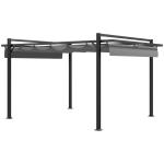 3 X 4m Retractable Pergola, Garden Gazebo Shelter With Aluminium Frame, For Grill, Patio, Deck, Dark Grey