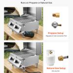 Tabletop Gas Grill, 2-Burner Stainless Steel Portable Propane Grill, With Built-in Thermometer, Travel Locks, Weatherproof Lid, 15,000 BTU Total, For Outdoor Cooking, Patio, Party, Camping, RV