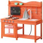 Mud Kitchen For Kids, Wooden Toy Play Kitchen Set, Outdoor Toddler Grocery Store Playset For Boys & Girls, Pretend Play Kitchen With Stoves, Sink, Faucet, Blackboard, Cookware Pots, Accessories