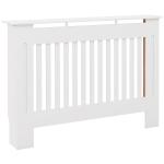 Slatted Radiator Cover Painted Cabinet MDF Lined Grill In White (112L X 19W X 81H Cm)