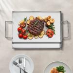 17x13 In Flat Top Griddle Stainless Steel Universal BBQ Grill Pan Cookware