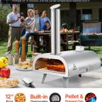 12' Outdoor Pizza Oven Portable Pellet/Gas Pizza Oven  For Camping