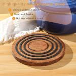 Acacia Mangium Kitchen Round Casserole Large Black Silicone Ring Magnetic Suction Pot Mat