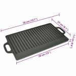 Reversible Cast Iron Grill Plate 50x23 cm