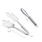 Stainless Steel Steak Frying Spatula Roast Fish BBQ Tongs Bread Meat Food Clip Drain Oil Leak Shovel Kitchen Cooking Utensils