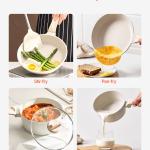 19 Piece Pots And Pans Set Granite Nonstick Kitchen Cookware Induction White