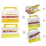 BBQ Meat String Machine Barbecue Skewer Tools Portable Tofu Skewer Kebab Maker Box Machine Grill Kitchen Accessories