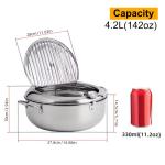 Tempura Deep Fryer Japanese Style Deep Fryer 304 Stainless Steel With Thermometer And Filter Cookware Deep Fryer