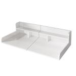 Washer Dryer Countertop With Non-slip Pads Laundry Wood Shelf Topper With Edge, 54Width X 27.5Depth Double Layer Organizer For Washer And Dryer Laundry Hamper Counter Storage Organization WHITE