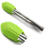 Silicone Kitchen Cooking Salad Utensils BBQ Clip Stainless