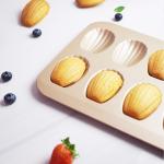 Thick Bakeware Non-stick Coating Shell Cake Mold 12 With Golden Madeleine Mold Biscuit Snack Mold
