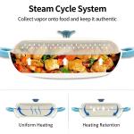 COOKWIN Cast Iron Casserole Braiser 3.8 Quart Heavy Duty Casserole Skillet With Lid And Dual Handles Porcelain Enameled Surface Cookware Pot
