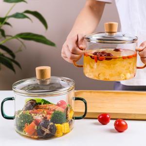 Color Handle Casserole High Temperature Resistance Glass Pot