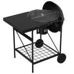 Outdoor Grill with Wheels, Black, 96 x 72 x 113 cm, Metal