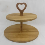 Bamboo Three-layer Cake Inventory Heart Snacks Wooden Tray Kitchen Tools
